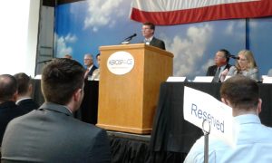 At Mayor's Breakfast Michael Workman Speaking